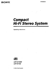 Sony LBT-G1000 Operating Instructions Manual