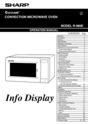 Sharp Carousel R-980E Operation Manual