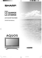 Sharp Aquos LC-32AW5X Operation Manual