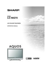 Sharp Aquos LC-46G7X Operation Manual
