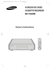 Samsung SV-7000W Owner's Instructions Manual