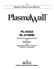 Runco PlasmaWall PL-61DHD Owner's Operating Manual