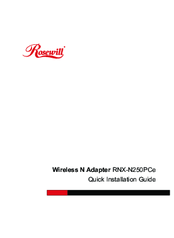 Rosewill RNX-N250PCe Quick Installation Manual