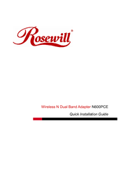 Rosewill N600PCE Quick Installation Manual