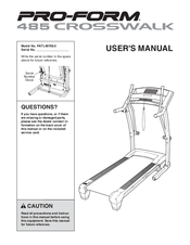 ProForm 485 Crosswalk Cwl Treadmill User Manual