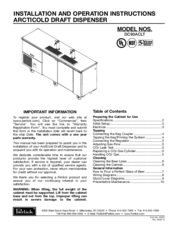 Perlick DC90ACLT Installation And Operation Instructions Manual