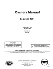 United States Stove Company Logwood 1261 Owner's Manual