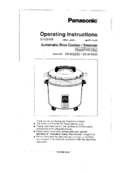 Panasonic SR-W18GS Operating Instructions Manual