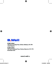 B.Well WA-88 Instruction Manual