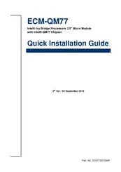 Avalue Technology ECM-QM77 Quick Installation Manual