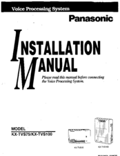 Panasonic KXTVS100 - VOICE MAIL SYSTEM Installation Manual