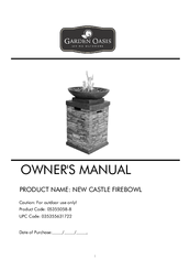 Garden Oasis NEW CASTLE FIREBOWL Owner's Manual
