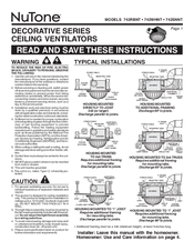 NuTone 742SNNT Instructions Manual