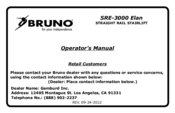Bruno SRE-3000 Elan Operator's Manual