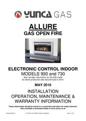 Yunca Gas Allure 630 Nstallation Operation, Maintenance Manual