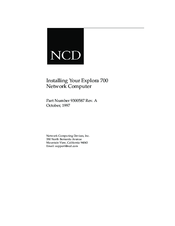 NCD Explora 700 Installing Manual