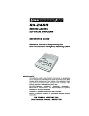 Linear Security REMOTE ACCESS SOFTWARE RA-2400 Reference Manual