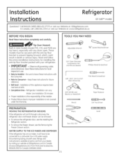 GE Cafe CFE Series Installation Instructions Manual