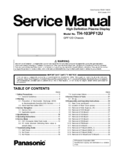 Panasonic TH-103PF12U Service Manual
