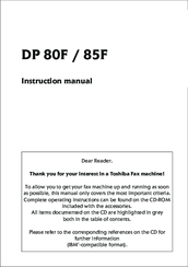 Toshiba DP80F Instruction Manual
