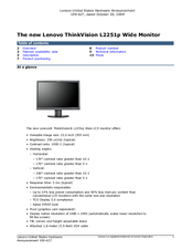 Lenovo ThinkVision L2251p User Manual