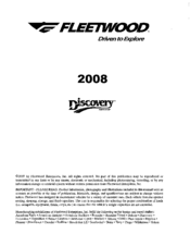 Fleetwood Discovery 2008 Owner's Manual