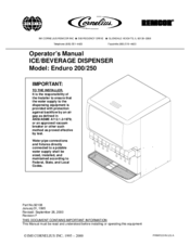 Cornelius ENDURO 250 Operator's Manual