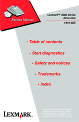Lexmark 8300 Series Service Manual