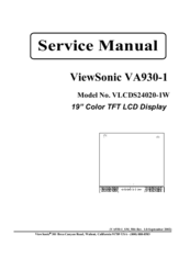 ViewSonic VA930-1 VLCDS24020-1W Service Manual