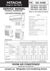 Hitachi RAS-08KH2 Service Manual
