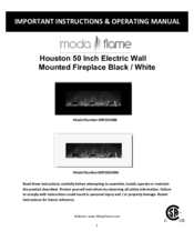 ModaFlame MFE5050WH Important Instructions & Operating Manual