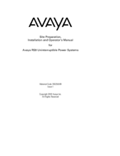 Avaya RS9 Site Operation, Installation And Operator's Manual