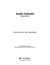 Sine Systems AFS-3 Installation And Operation Manual
