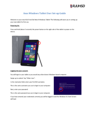 Asus VivoTab Note 8 Setup Manual