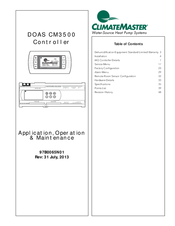 ClimateMaster DOAS CM3500 Operating & Maintenance Instructions