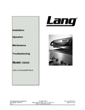 Lang CSG24 Installation & Maintenance Instructions Manual