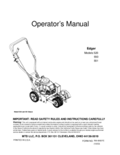 Mtd Edger 520 Operator's Manual