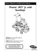 Invacare Pronto M71 Jr. Owner's Operator And Maintenance Manual