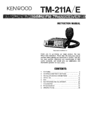 Kenwood TM-211A/E Instruction Manual
