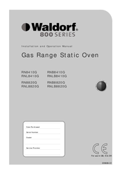 Waldorf RN8410G Installation And Operation Manual