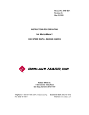Redlake MASD MotionMeter Instructions For Operating Manual