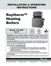 Raytherm 133-4001 Installation & Operating Instructions Manual