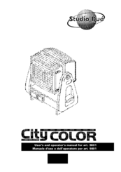 Studio Due City color 9801 User's And Operator's Manual