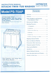 Hitachi PS-70AP Instruction Manual
