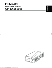 Hitachi CP-SX5500W User Manual