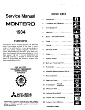 Mitsubishi Montero 1984 Service Manual
