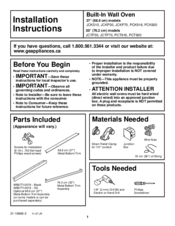 GE PCK920 Installation Instructions Manual