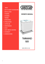 Defy TWINMAID 920 Owner's Manual