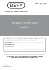 Defy WMY 71283 MLCM User Manual