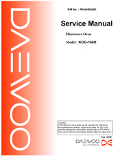 Daewoo KOG-164H Service Manual